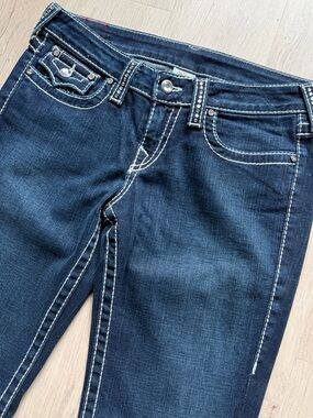 True Religion Y2K Boot Cut Straight Leg Jeans with Swarovski Crystals Size 29
